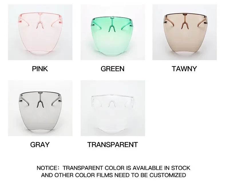 Full Face Sunglasses Mask Women Men Protective Faceshield Glasses Goggles Covered Spherical Lens Anti-Spray Cycling Sunglasses