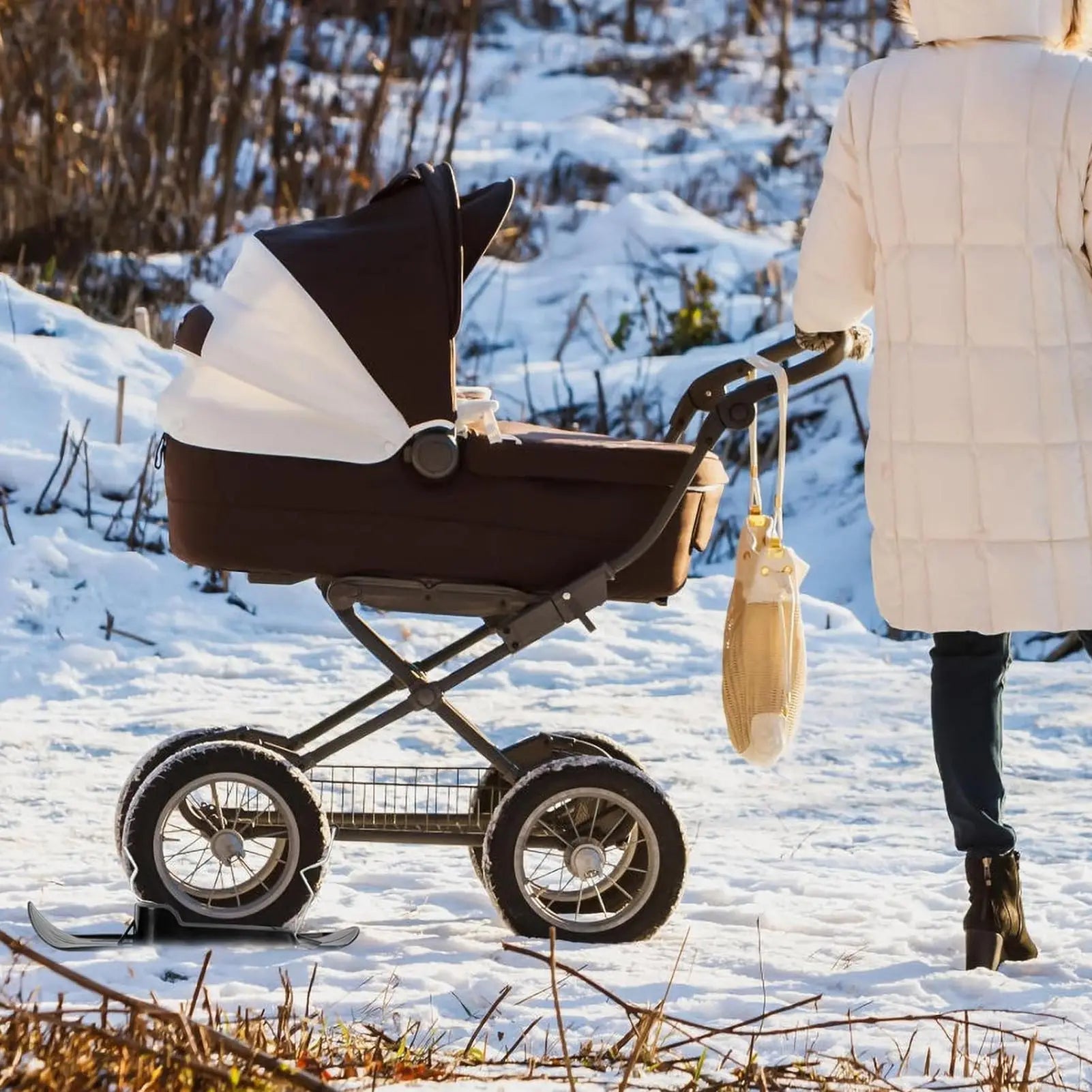 1Pair Snow Scooter Ski Sled Winter Sleigh Snow Scooter Snowfields Resorts Skateboard Sports Ski Accessories for Kids