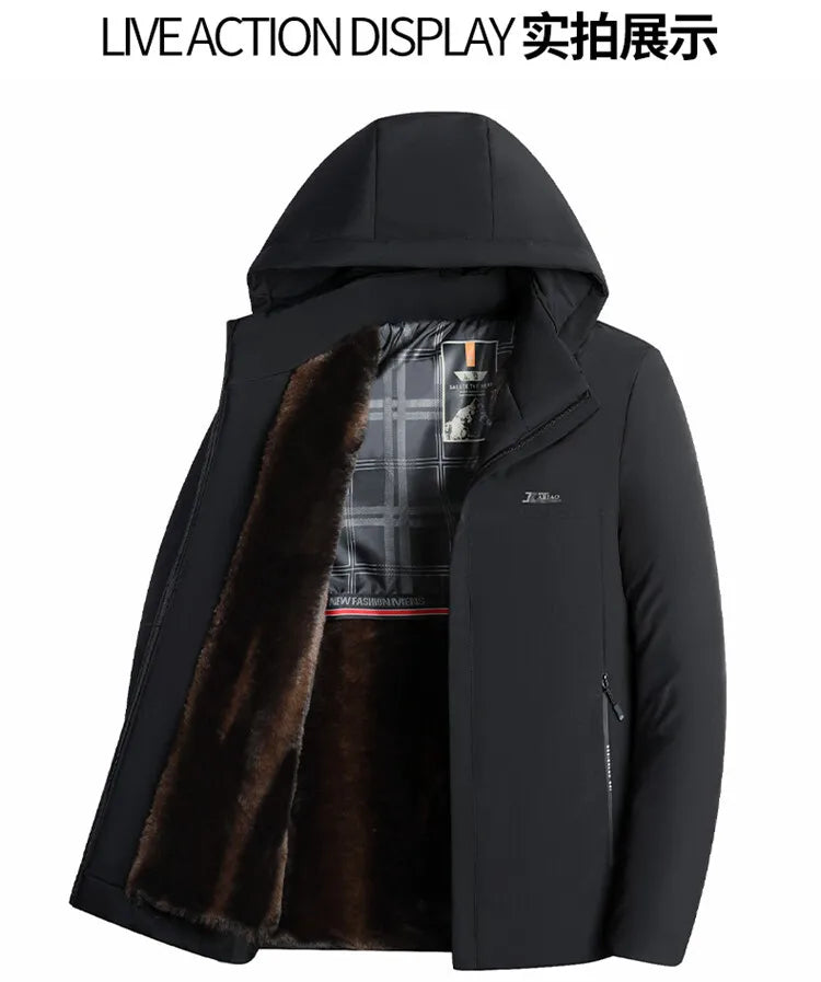 Men's Fashion Windbreaker Parka Coat Man Clothing Streetwear Windproof Casual Autumn Winter Warm Hombre Male Jacket for Outdoors