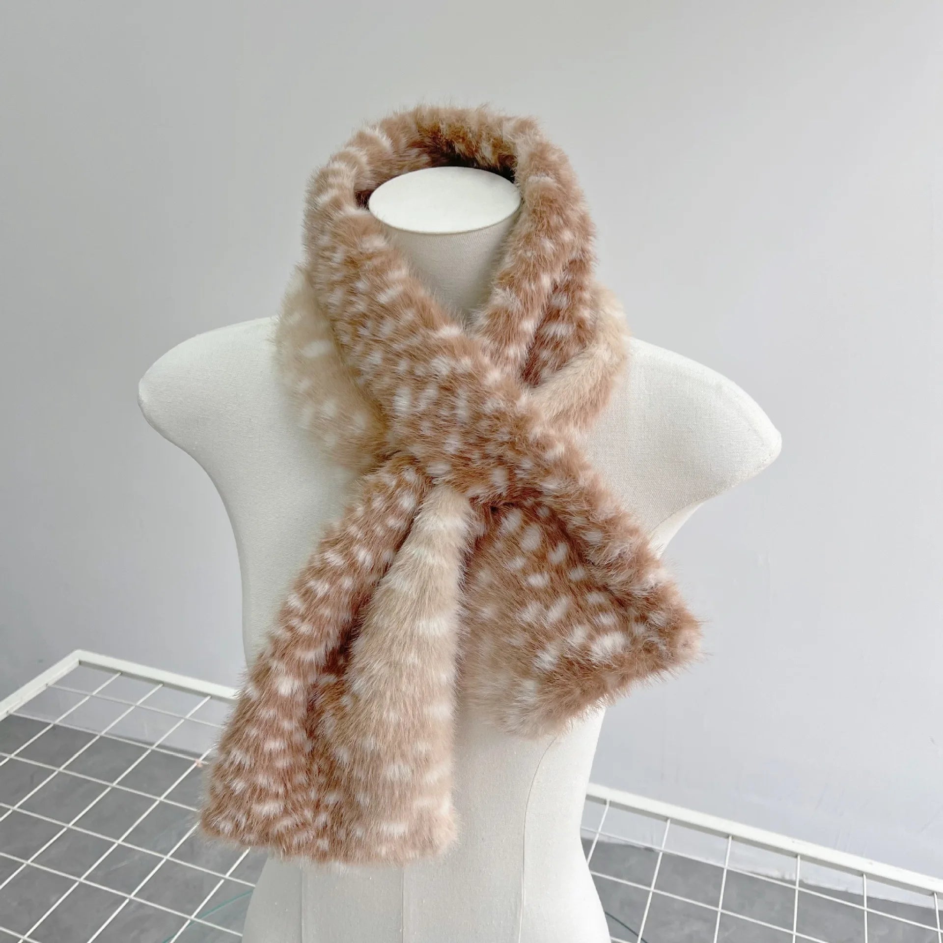 Winter Christmas Elk Plush Scarf Japanese Padded Warm Scarf Sweet Kawaii Antlers Hairband Cosplay Cute New Year Accessories