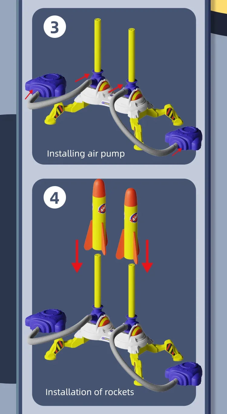 Kid Air Rocket Foot Pump Launcher Toys Sport Game Jump Stomp Outdoor Child Play Set Toy Pressed Rocket Launchers Pedal Games Toy