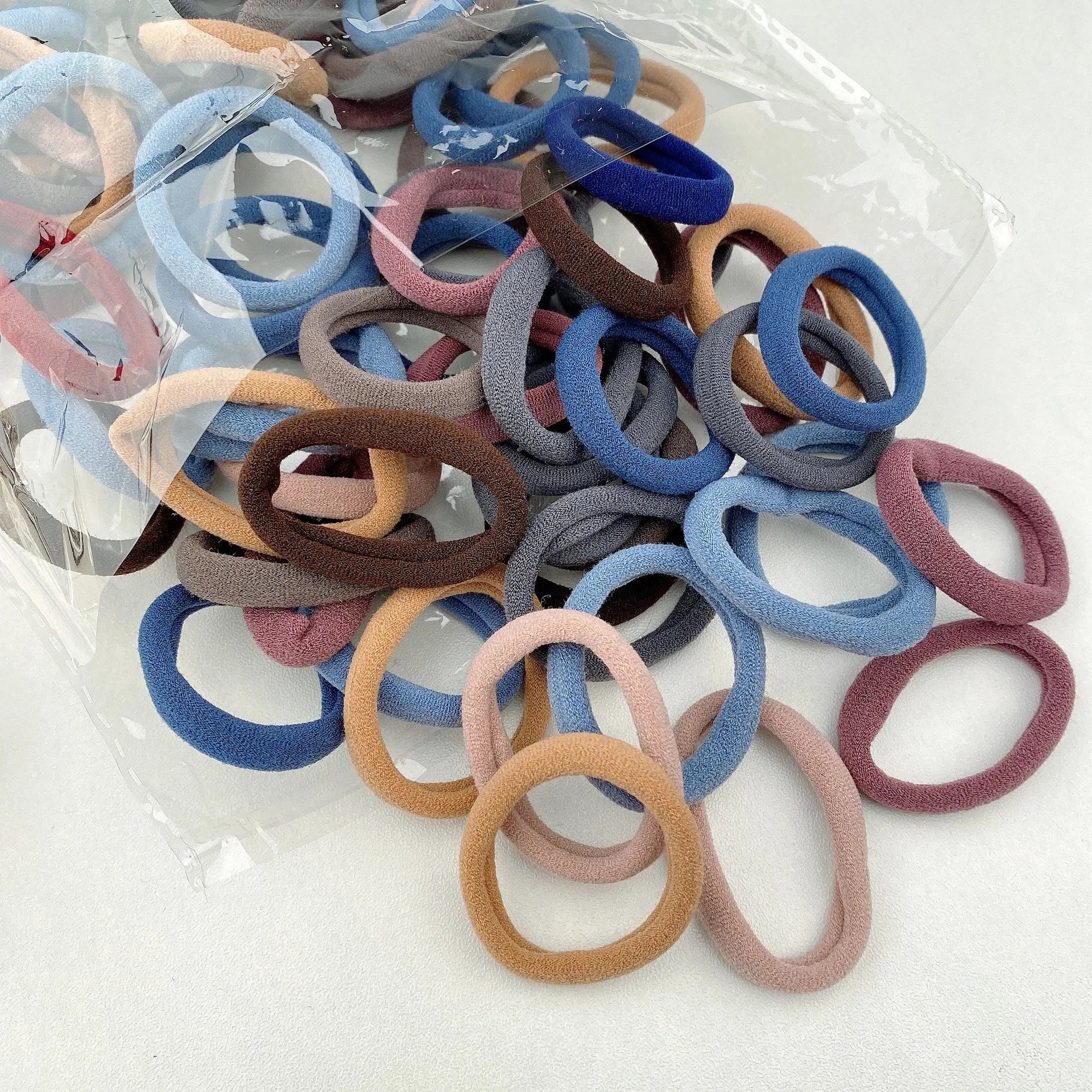 New 50PCS/Set Women Girls Candy Colors Nylon Basic Scrunchie Hair Tie Ponytail Hold Hair Rubber Bands Fashion Hair Accessories