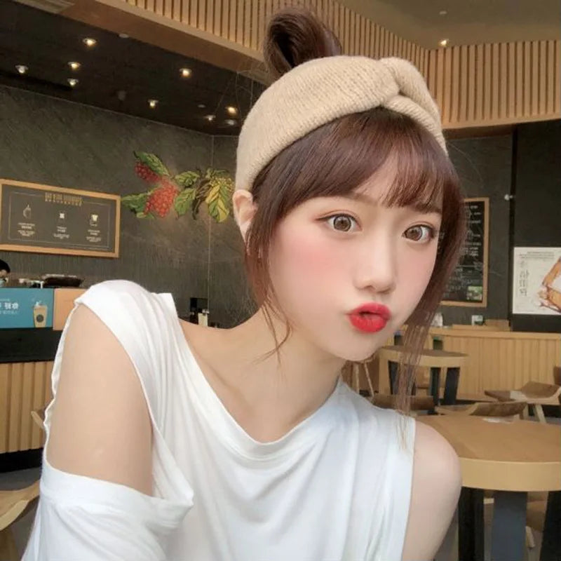 Winter Warm Cross Knot Headbands For Women knitting Elastic Hair Bands Turban Woolen Warm Crochet Headband Hair Accessories