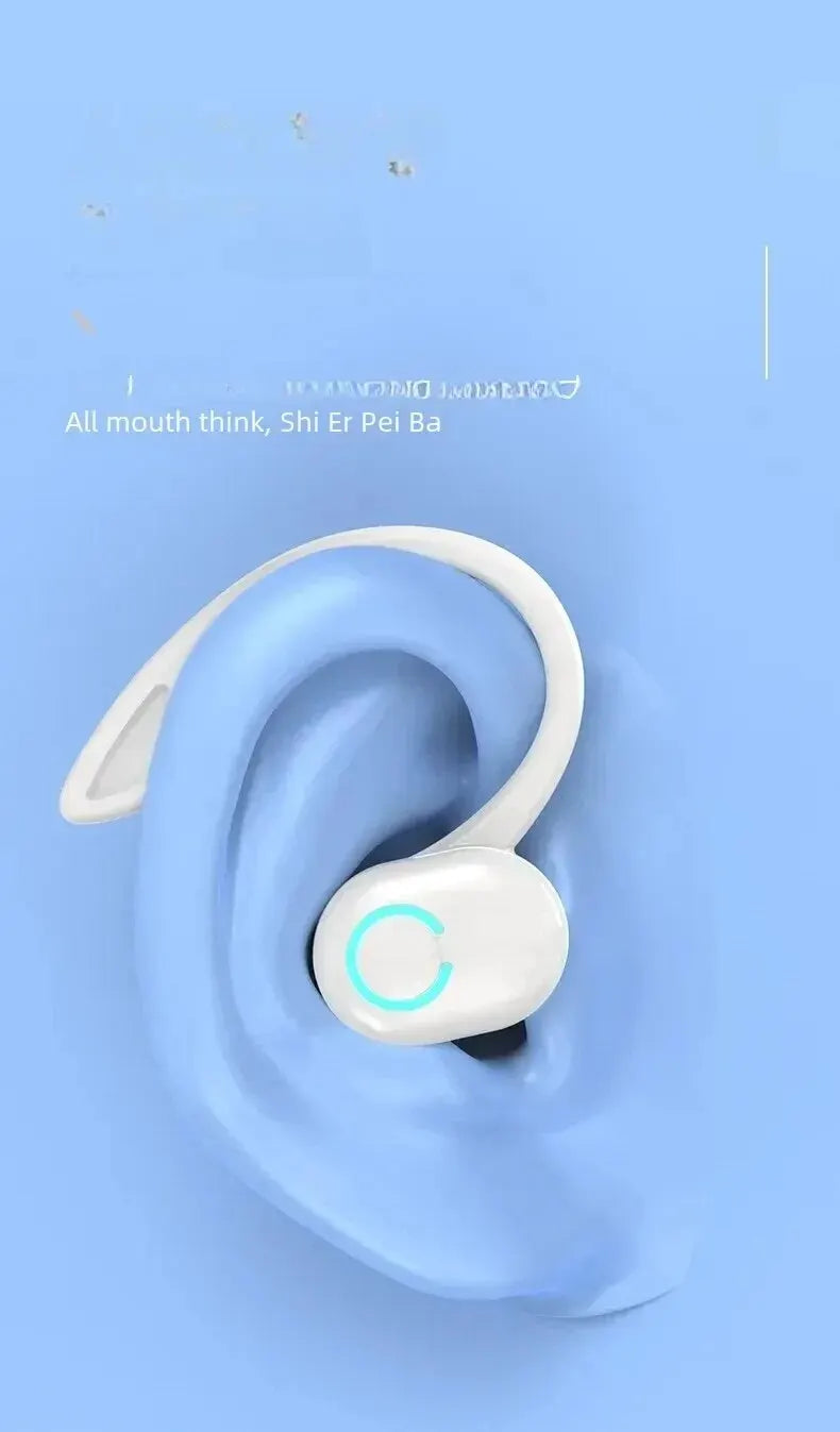 Bluetooth 5.2 Ear Hook Earphones Wireless Headphone Mini Handsfree Waterproof Sport Music Headset Single Right Earbuds with Mic