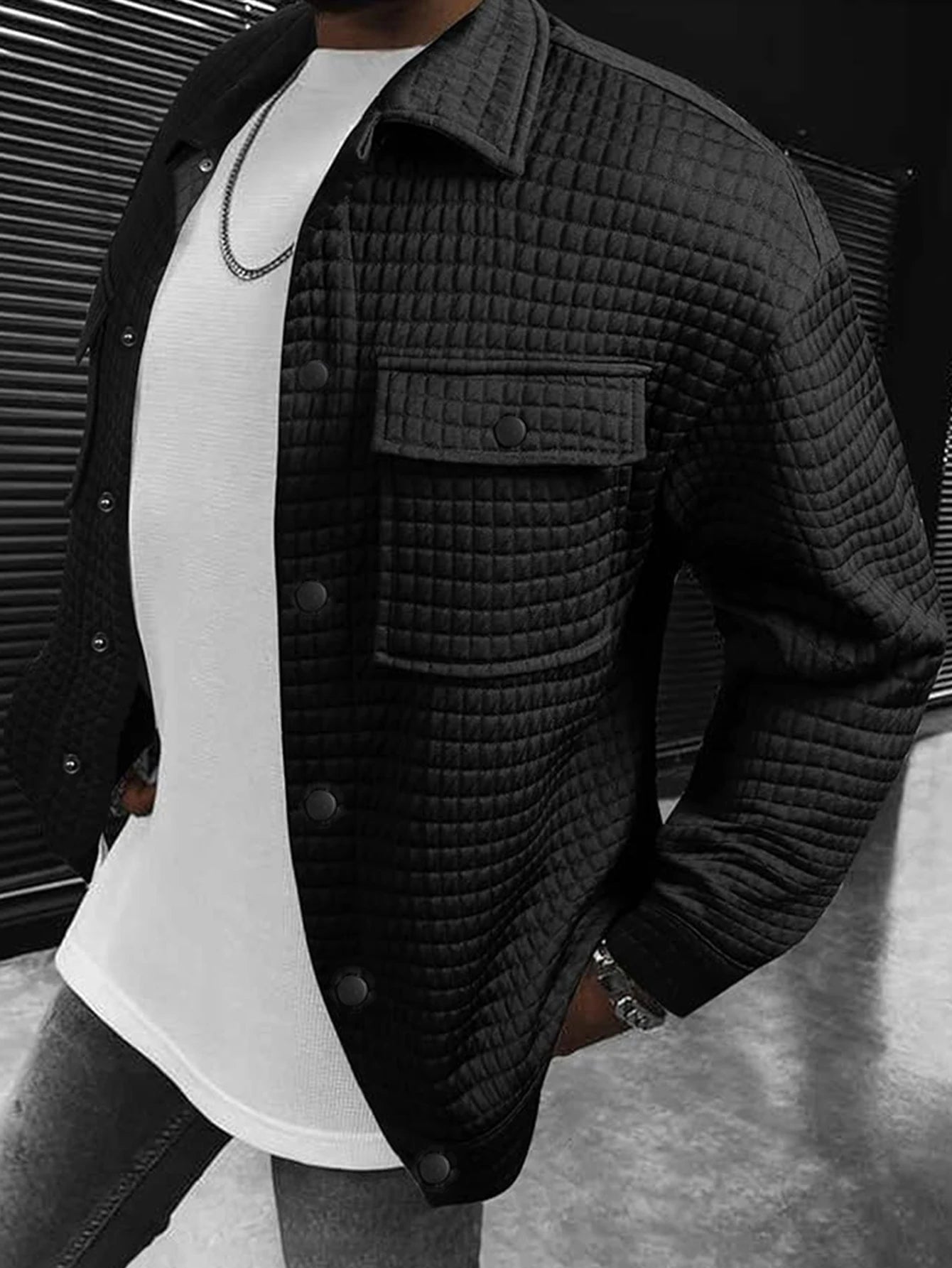 Men's Casual Plaid Jacket Coat Fashionable Outerwear Design Versatile Style Suitable for Leisure & Formal Occasions