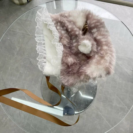 Winter Harajuku Elk Plush Scarf Christmas Gift Padded Warm Scarf Antlers Hairband Cosplay Cute New Year decoration Accessories