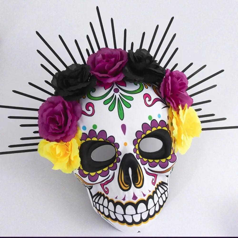 Halloween Mexican Day of The Dead Mask Full Mask Eye Mask Halloween Party Mask Headwear Three-dimensional Skull Mask Cosplay