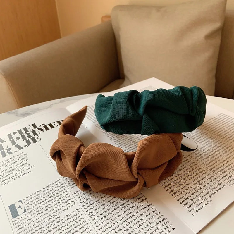 2023 New Fashion Women Girls Hair Accessories Wide Side Classic Hairband Solid Color Casual Headband Adult Headdress