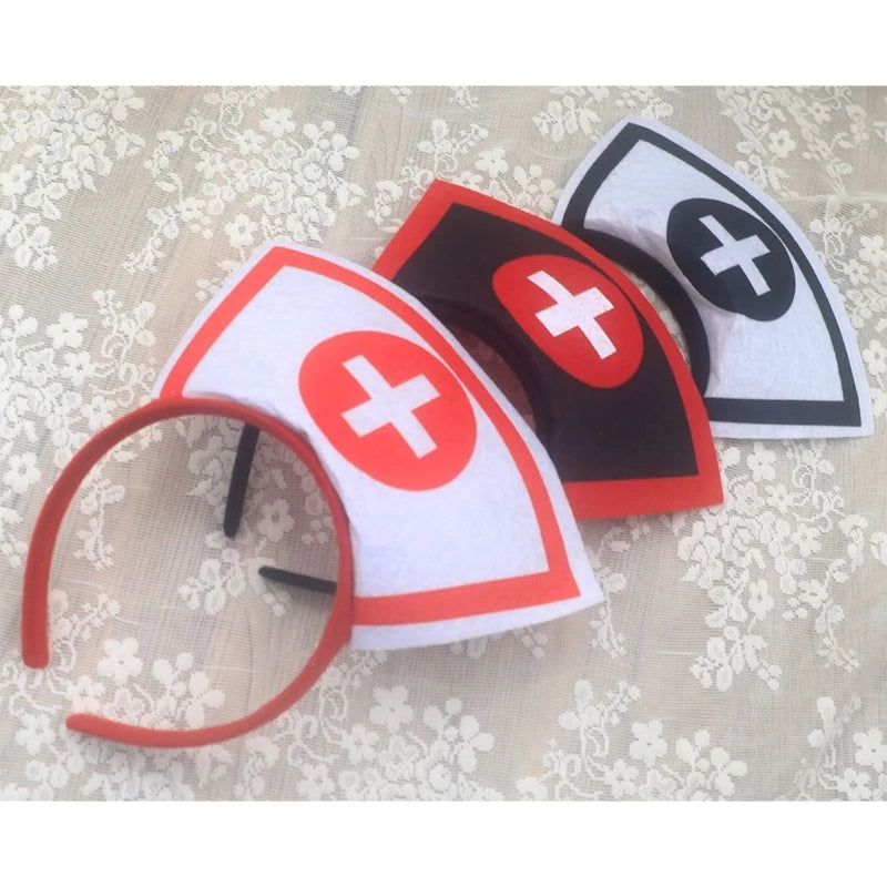 Halloween Nurse Hat Hair Hoop Party  Headband Hairband Headwear Costume
