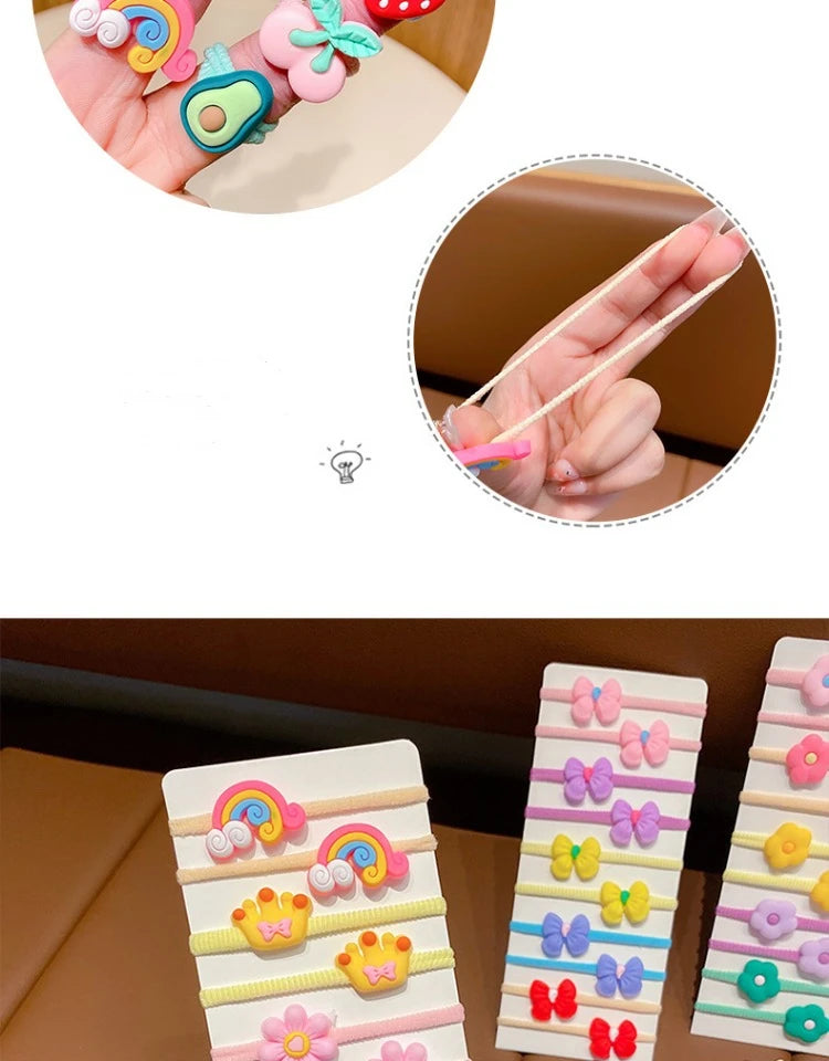 20-100 Pieces/Set Rubber Band for Children Cartoon Hair Band New Sweet Baby Hair Rope Hair Accessories