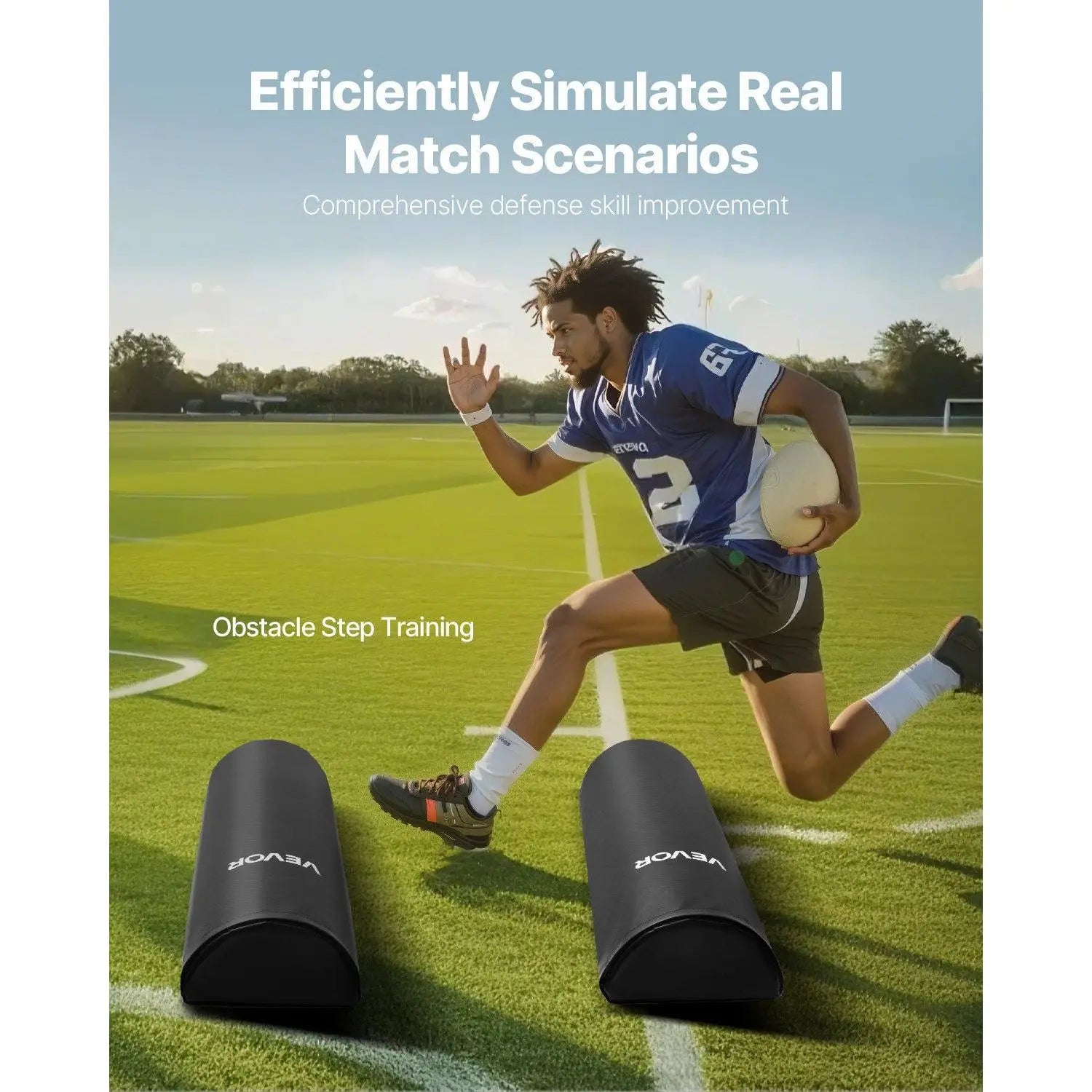 2pcs Heavy Duty Football Tackling Dummy 42.5 PVC High-Density Sponge Blocking Pad Great Handles for Footwork Drills Training