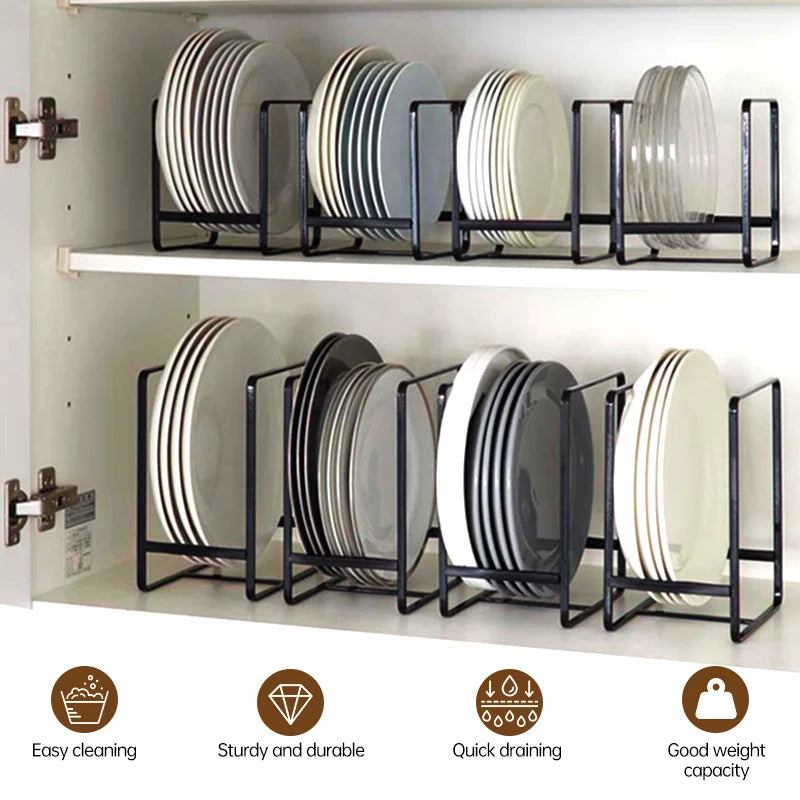 Kitchen Cabinet Plate Storage Countertop Dish RackDinner Plate Partition Drain Rack Layered Storage Rack Dish Drying Rack Home