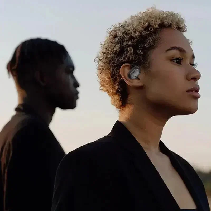 KY2 Single Wireless Earphones Air Conduction OWS Headphone HiFi Ear-Hook Music Sports Noise Cancel Headset For All Smartphones