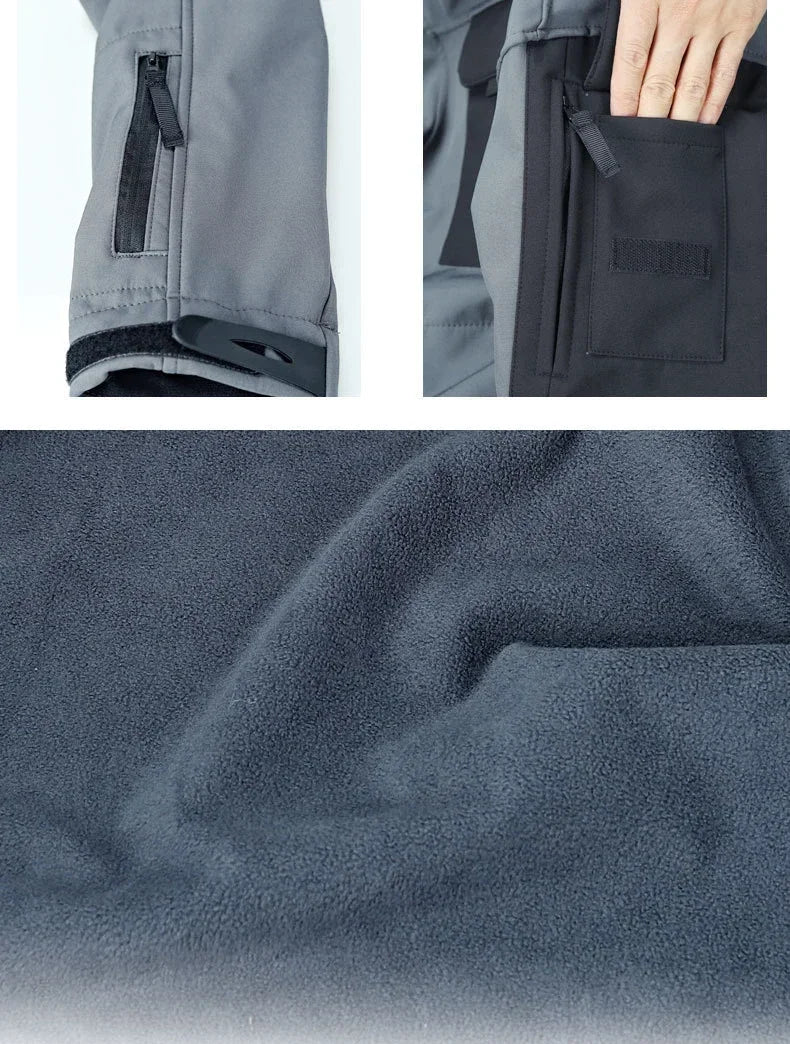 Tactical Jackets Men Outdoor Waterproof Hood Windbreaker Work Wear Soft Shell Multi-pockets Hunting Motorcy Tops Winter