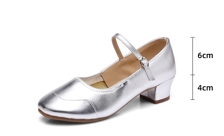 Dance Shoes for Woman Girls Ladies Latin Ballroom Modern Salsa Practise Dancing Shoes Closed Toe Square Dance Soft Rubber Sole