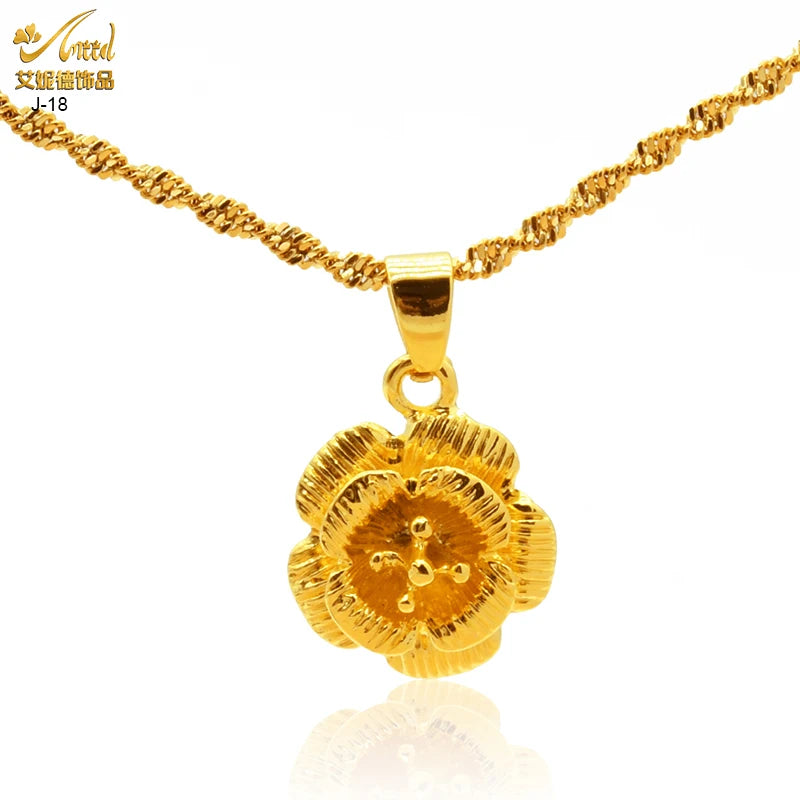 ANIID Dubai 24K Gold Plated Tassel Necklace For Women Bride Crystal Jewellery Italian Wedding African Party Gifts Wholesale