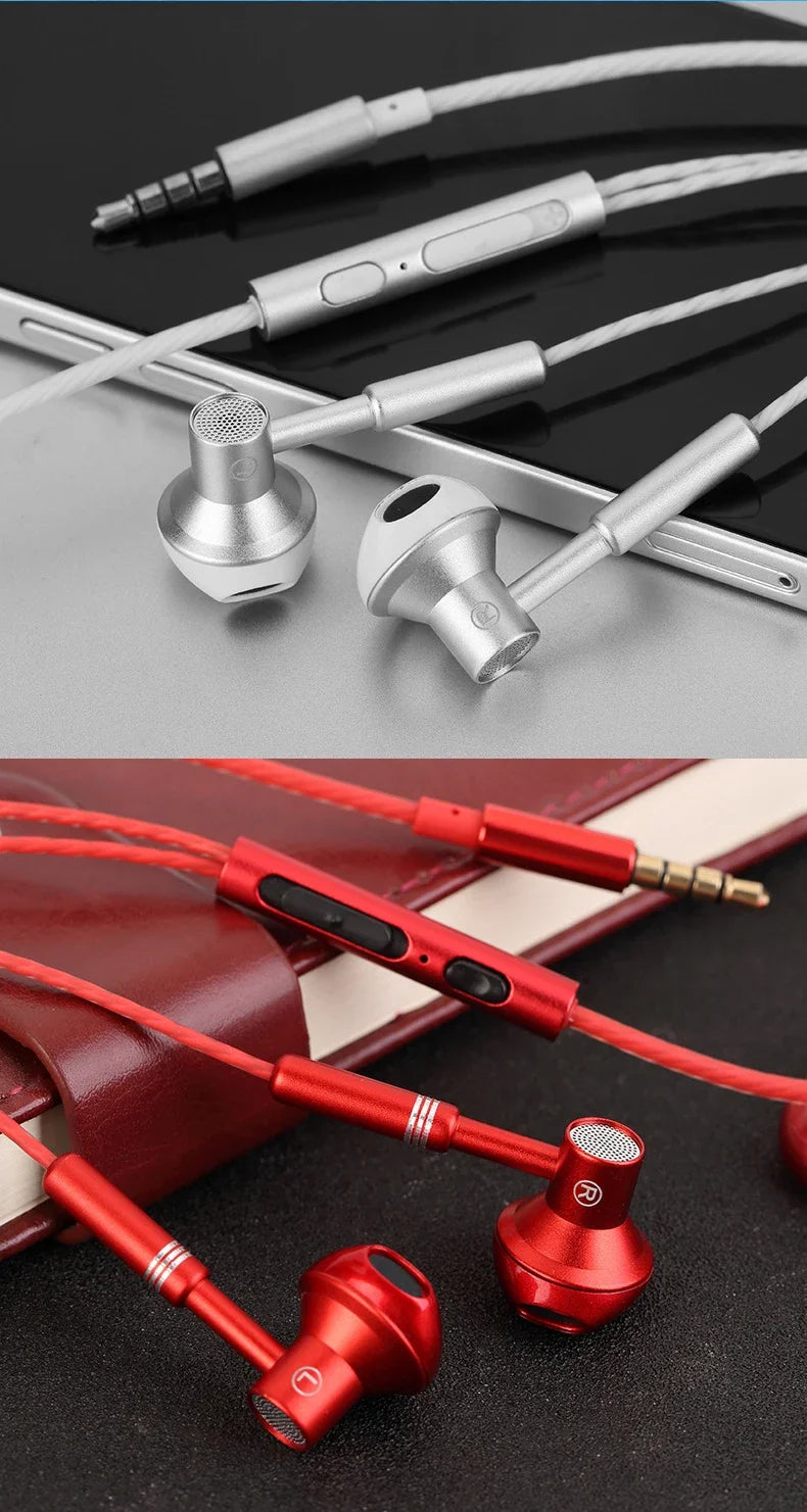 Wired Headphones Bass 9D Stereo Earphones Mic Headphone Headset in-ear Wire Earphon Earbud Phone Headset with Microphone