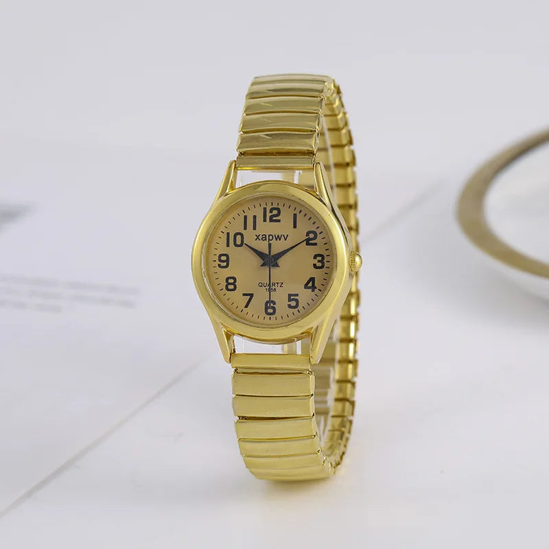 Fashion Watches for Women Stainless Steel Elastic Band Watch Black White Gold Pink Retro Ladies Bracelet Watch Reloj Mujer