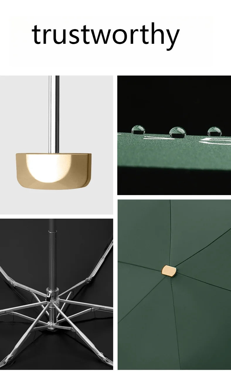 Outdoor Mini Sun Umbrella UV Protection Ultralight Folding Five-fold Umbrella Sunshade Umbrella