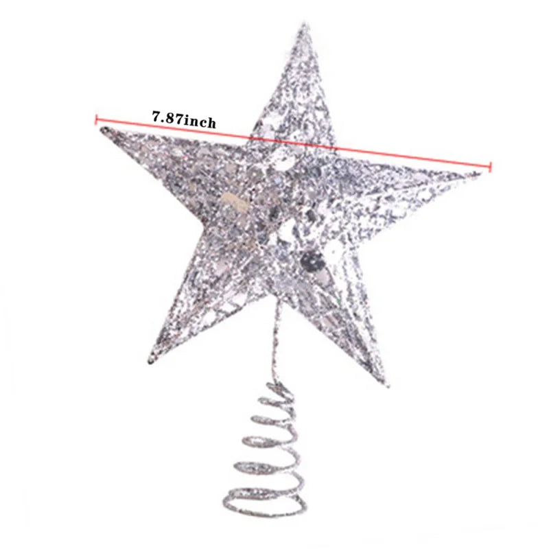 Christmas Tree Top Star Retro Traditional Star Decoration Diy Christmas Tree Top Decoration Durable Led String Lights Home Decor