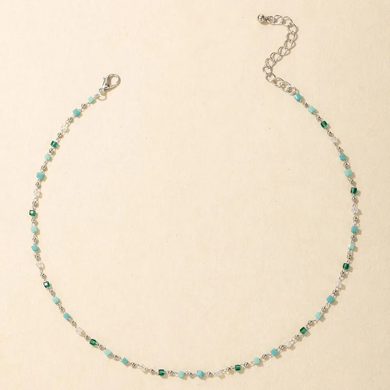 Necklace for Women Bohemian Colorful Beaded Fashion Jewelry Set On The Neck Party  Choker Chain  Femme Handwork Gift Daily