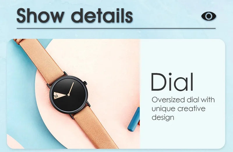 Women Watch Creative Wristwatch Ladies Watch Rotate  Leather Band Wristwatches Clock Montres Femme Reloj Mujer Relogio Feminino