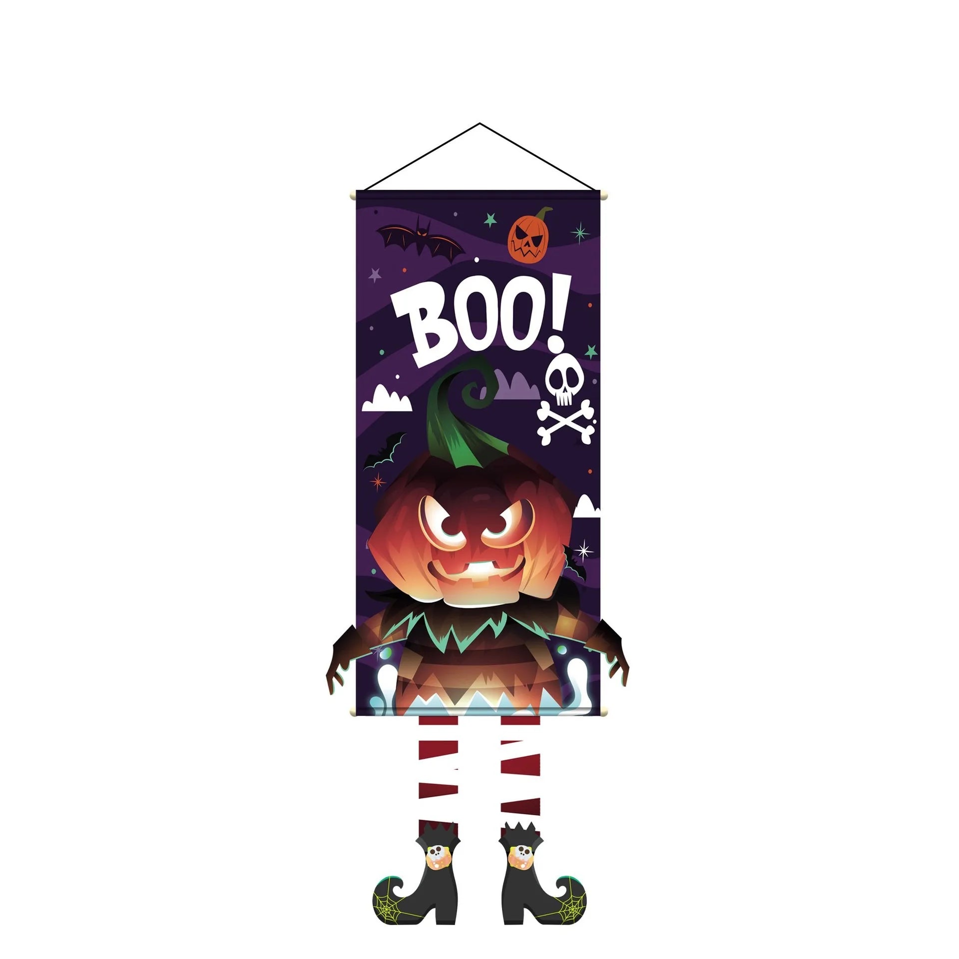 Halloween Pumpkin Gnome Door Hanging Banner Cartoon Skull Ghost Festival Party DIY Trick or Treat Happy Halloween Day 2025
