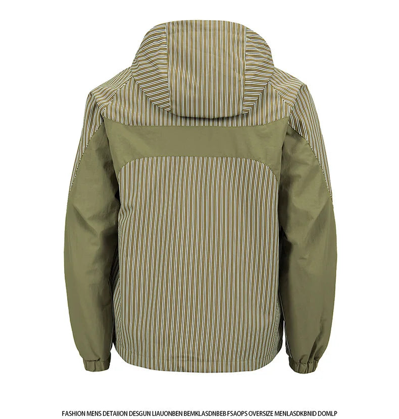 Mens Cross Border Jacket 2025 Spring Autumn American Style Hooded Cargo Jacket  Teenager Casual Versatile Outdoor Sports Outerwe