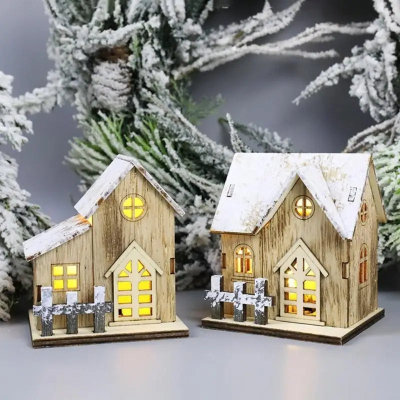 Christmas Decor House LED Light Desktop Ornament Festive Atmospheres Enhancer for Home, Offices, and Store Decor