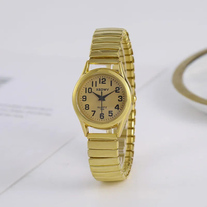 Fashion Watches for Women Stainless Steel Elastic Band Watch Black White Gold Pink Retro Ladies Bracelet Watch Reloj Mujer