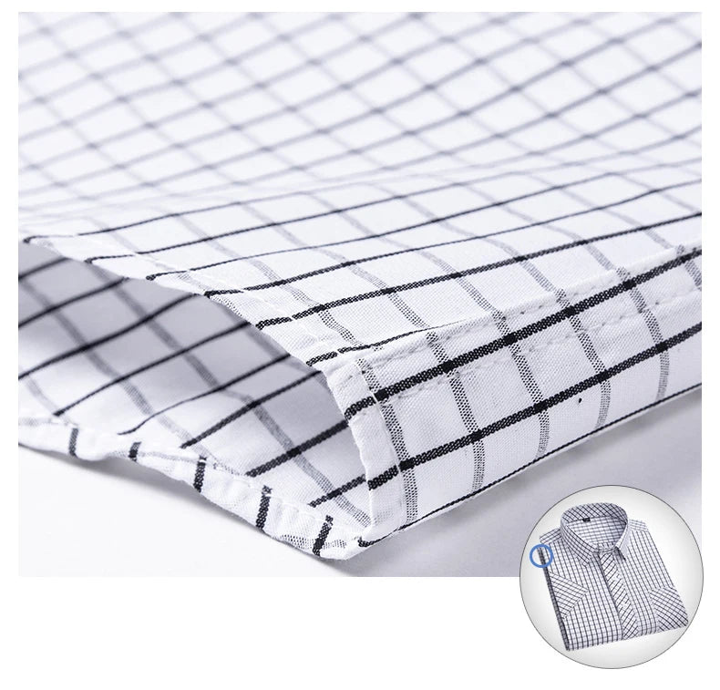 New Casual Shirts For Men Cotton Plaid Short Sleeve Elegant Business Dress Smart Summer Men Clothes England Fashion Top Shirts