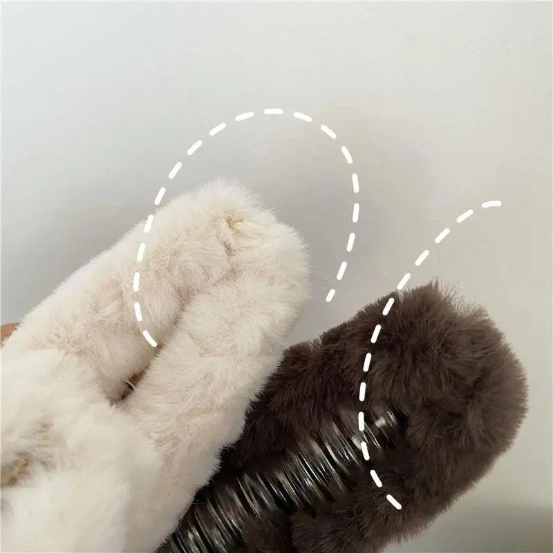 Winter Faux Fur Hair Claw For Women Girls Acrylic Crab Barrette Hairpin Furry Headwear Hair Claw Clip Fashion Hair Accessories