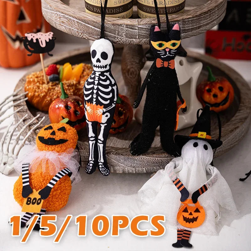 Halloween Hanging Pendant Decor Pumpkin Black Cat Ghost Skull Ornament for Party Day of the Dead Halloween Decoration for Home