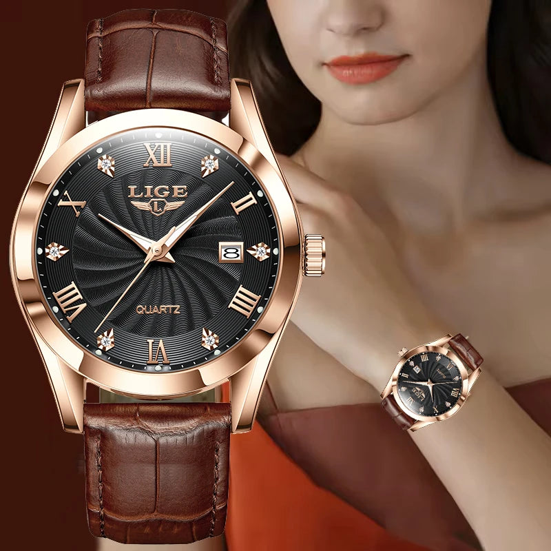 2025 New Women's Watch LIGE Fashion Elegant Bracelet Ladies Watch Outdoor Sports Waterproof Quartz Watches for Women Reloj Mujer