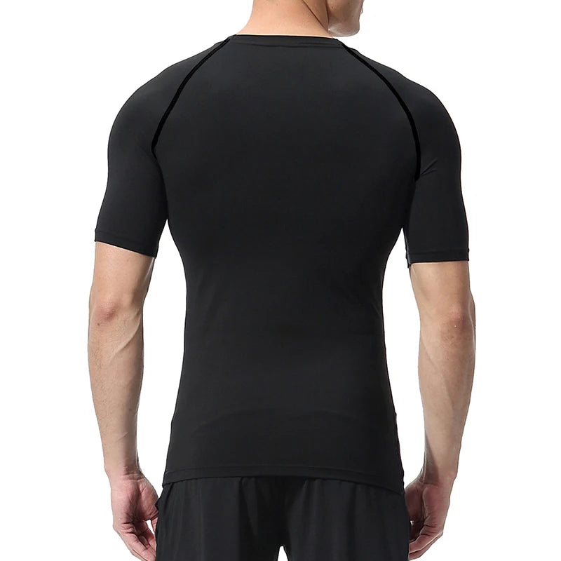 Print Compression Shirts for Men Gym Workout Athletic Quick Dry Tshirts Tops Training Running Baselayers Undershirts Rash Guard