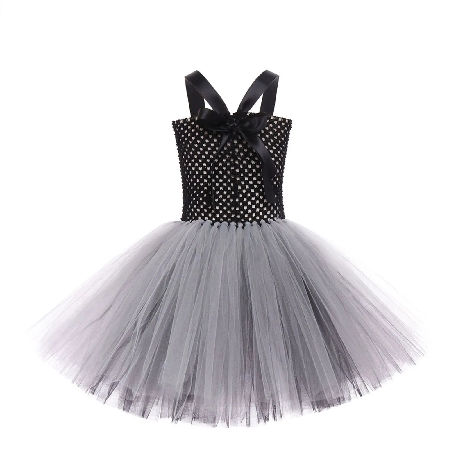 Halloween Terror Costumes For Girls Black White Ghost Scary Outfits Halloween Skeleton Fancy Tutu Dress For Kids
