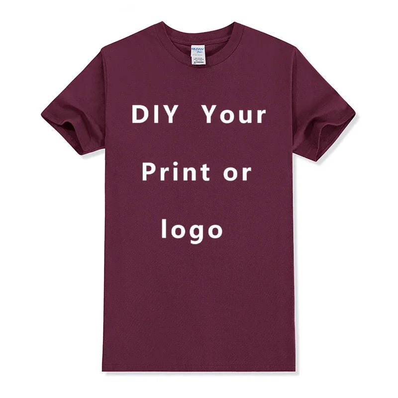 Custom T Shirt for Men And Women Design Your Own Logo Text Photo Front Back Free Both Side EU Size Cotton Personalized T-shirt