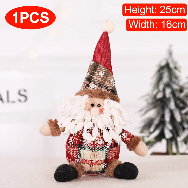 Christmas Dolls Tree Decor New Year Ornament Reindeer Snowman Santa Claus Standing Doll  Navidad Decoration Merry Christmas 2023
