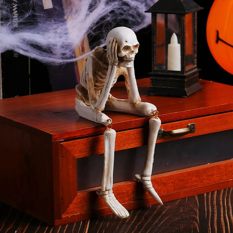 Halloween Statues See Speak Hear No Evil Skeleton Figurine Realistic Skull Decorations Skull Statues Halloween Gothic Home Decor