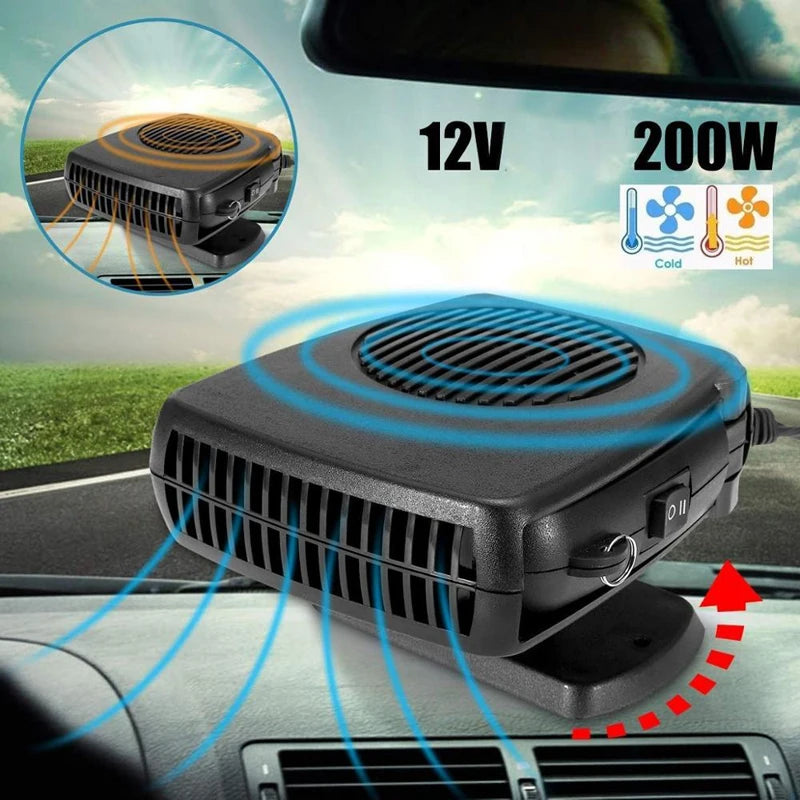 Car Defroster Heater Cooler 200W Portable Vehicle Heating Cooling Fan Windshield Electric Demister Mini Air Conditioner