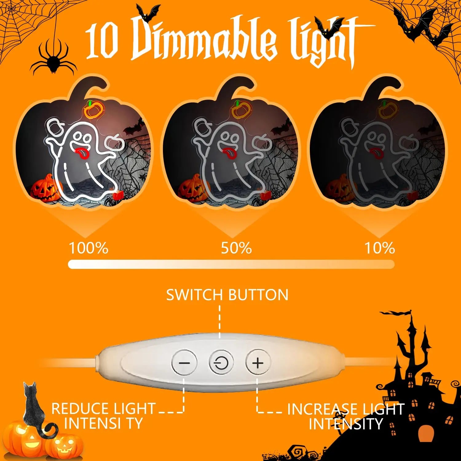 Halloween A Ghost Throwing Pumpkin Neon Sign For Wall Decor Ghost Led Sign for Bar Man Cave Horror Party Game Room