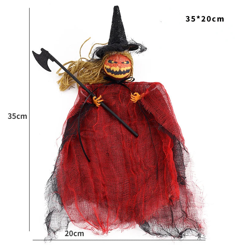 Halloween Ghost Festival Witch Figurine Hanging Doll DIY Decoration Pendant Ornaments for Party Haunted House Decorate Props
