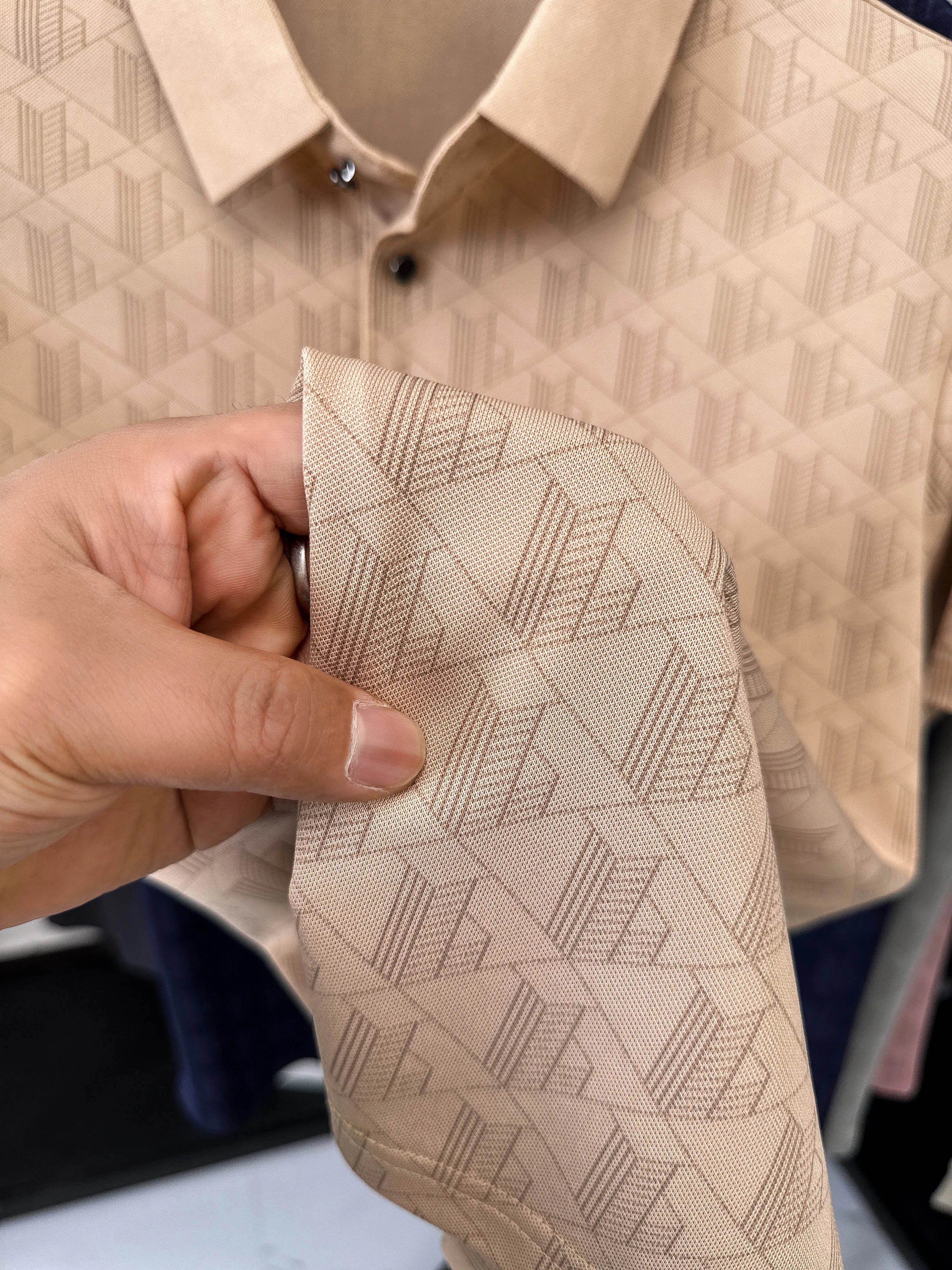 Men's New Short-Sleeved T-Shirt Summer Polo Shirt with a Stand-Up Collar Simple Casual Versatile Fashionable Trendy Men's Wear