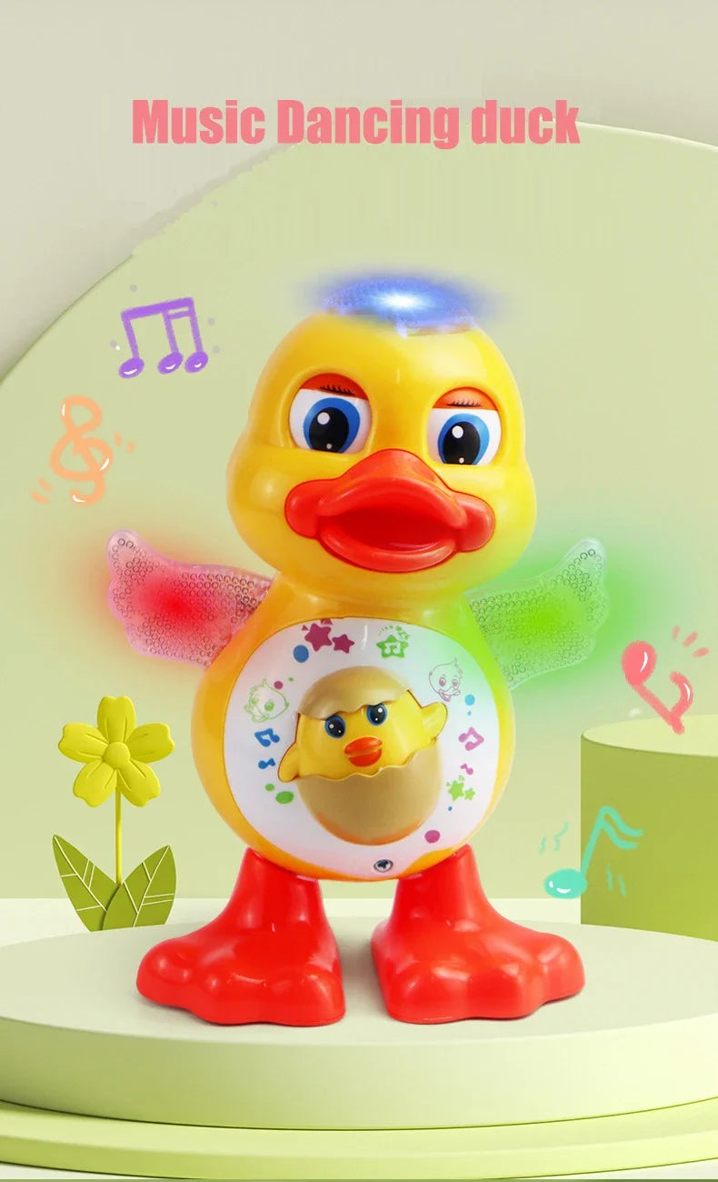 Electronic Toys Dancing Duck Funny Blink Eyes Flashing Light Shake The Body Cute Musical Cartoon Animal Educational Toy Kid Gift