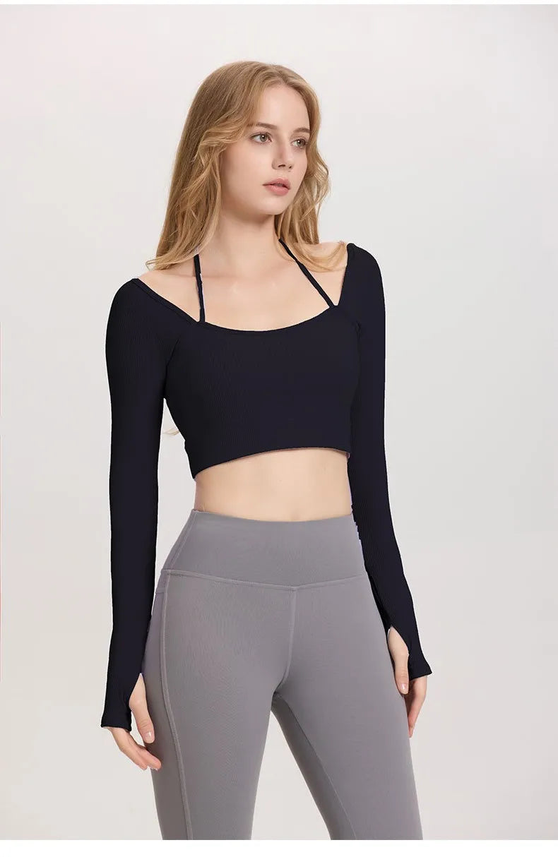 Yoga Suit Set Women in Summer Shock-absorbing Gathering Beautiful Back Underwear Running Tight Fitting Elastic Fitness Yoga Suit