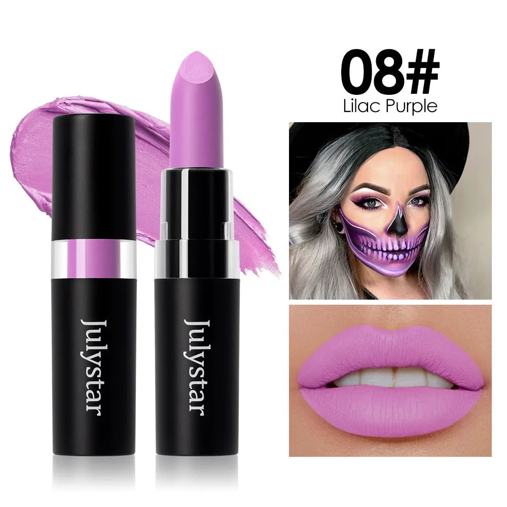 12 Color Halloween Makeup Kit, Face Body Paint & Matte Lipstick, Cruelty Free Lip Palette for Halloween Party Cosplay Costume