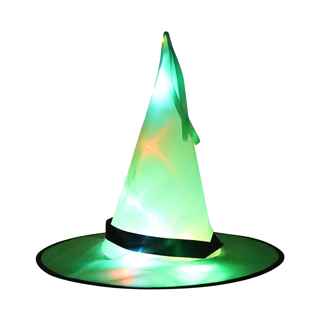 Led Halloween Flashing Light Witch Hat Starry Sky Ghost Festival Dress Up Glowing Elf Ghost Hat Lamp Home Decoration Hanging Lan