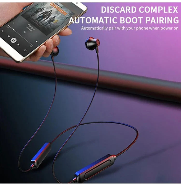 For iphone Hanging Neck Bluetooth 5.0 Wireless Sports Headset Ear Headset Bluetooth Headphones Earbuds Earphone With Mic