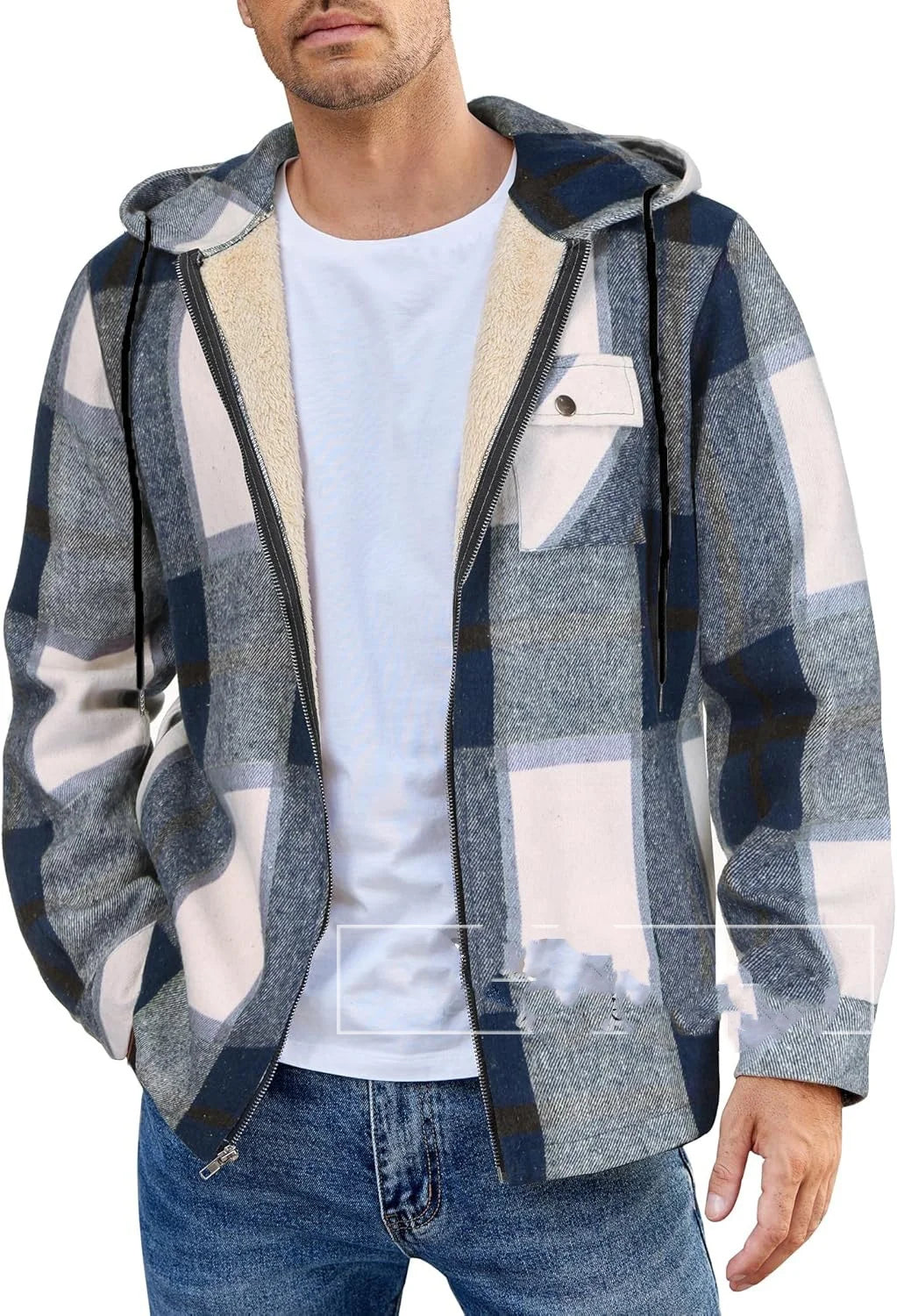 European and American Fashion Winter Jacket for Men Men's New Hooded Velvet Warm Top Men's Casual Jacket