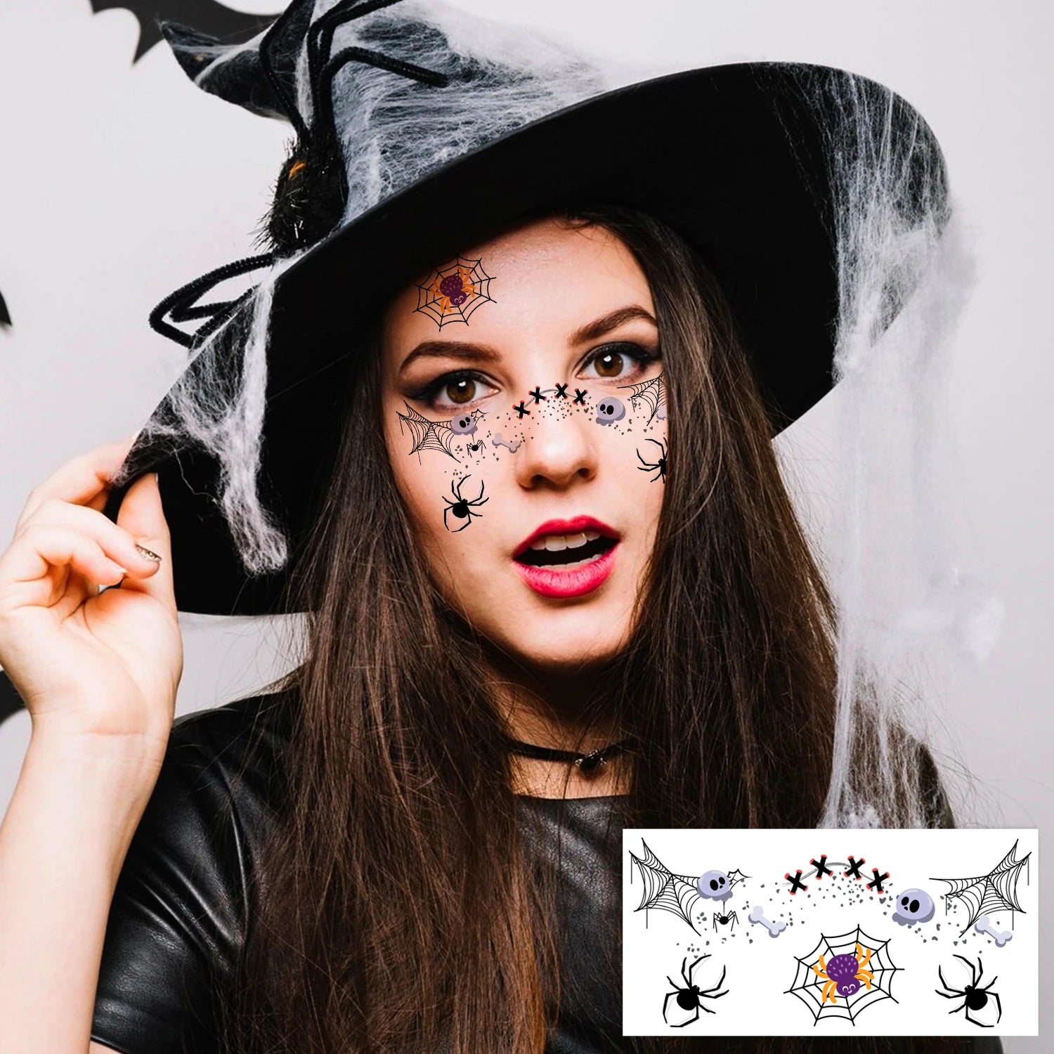 Halloween Blush Face Stickers, Waterproof & Easy to Remove, Cute Temporary Tattoos for Halloween Party Makeup Kit，8 sheets